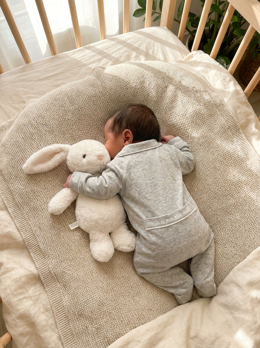 Body bébé assorti coffret robe de nuit Cœur à Cœur Paris broderie 