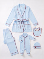 Coffret kimono bleu 5 pièces à plat Cœur à Cœur Paris