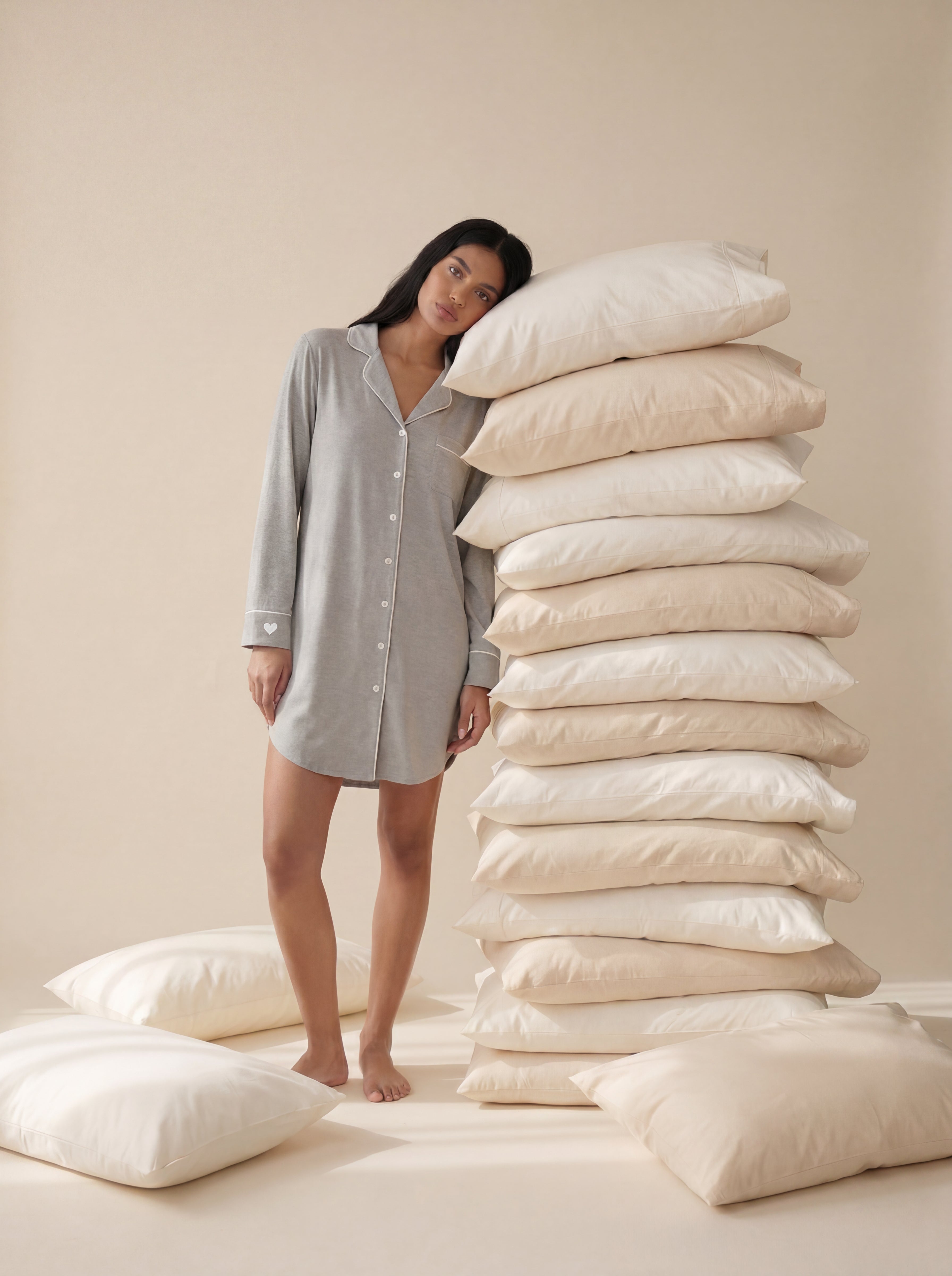 Coffret robe de nuit maman grise Cœur à Cœur Paris
