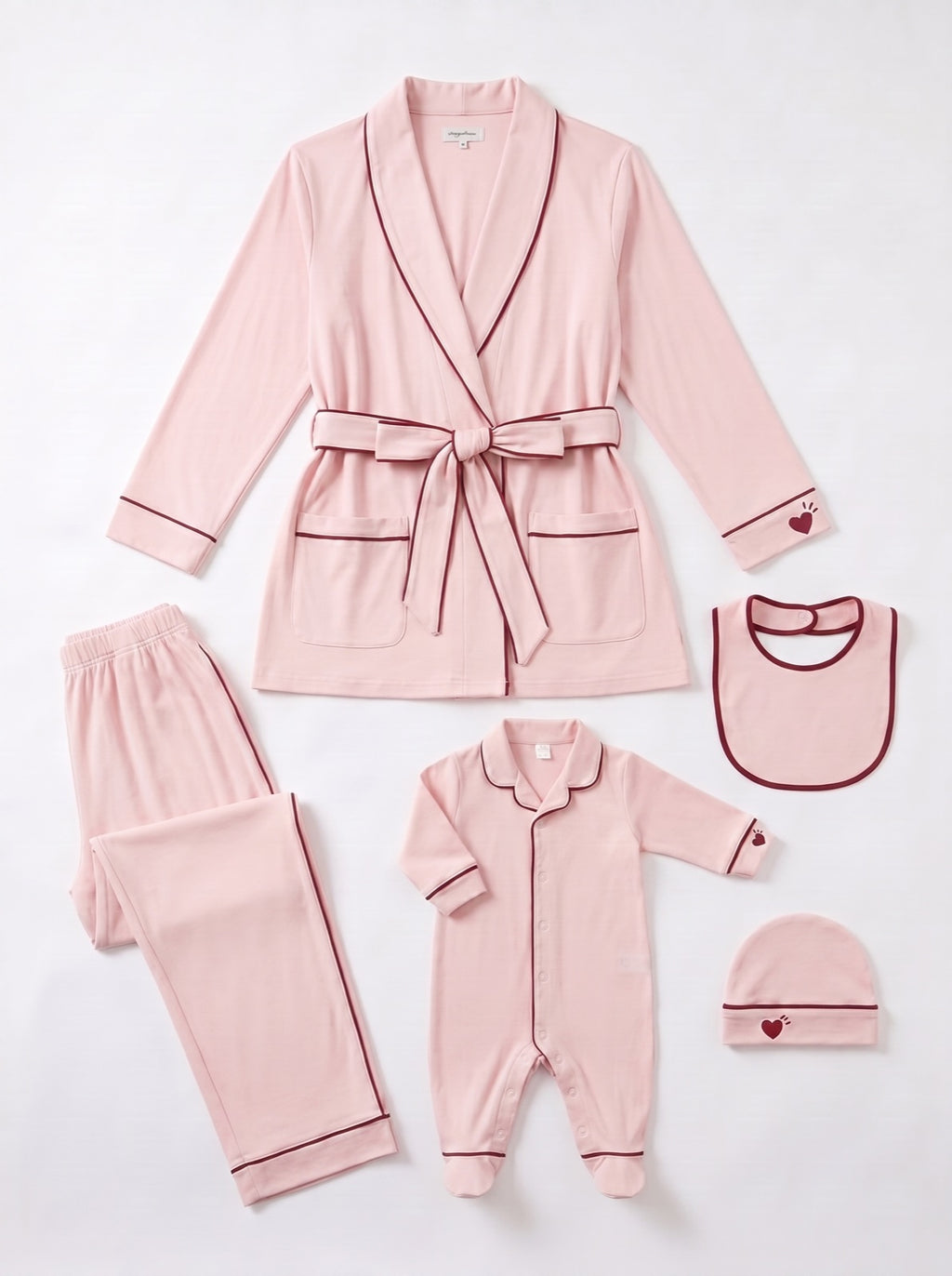 Coffret kimono rose 5 pièces à plat Cœur à Cœur Paris